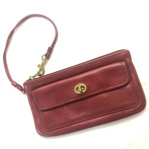 Vintage COACH Red Leather Wristlet